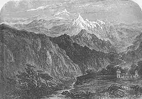 Sutlej entering India from Tibet near Shipki La, c. 1856