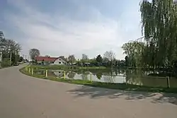 Pond in the centre of Úherčice