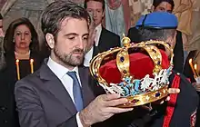 Prince Peter holding the Karađorđević Crown (2013)