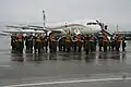 The band at Vnukovo International Airport.