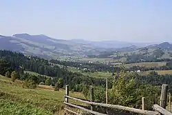 Panorama of the village and the surrounding mountains