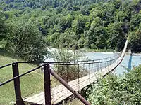 Suspension bridge near Duba-Yurt