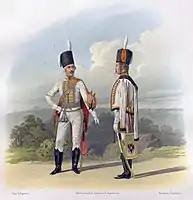 Chief Officer and Private in full dress (1799)