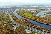 The North-Eastern Chord passes Mnyovnikovskaya floodplain.