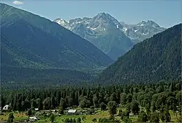 Mountainous landscape of Arkhyz