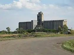 Grain elevator in the settlement of Komsomolsky in Mamontovsky District