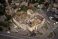 View of the damage to the concert hall ‘Officers' house’