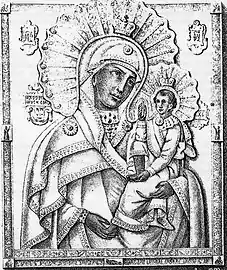 Lithograph of the Shuya-Smolensk icon of the Mother of God.