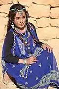 A girl wearing traditional algerien chaoui