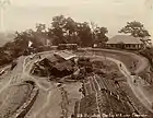 A Darjeeling Himalayan Railway train shown in 1870.  The railway became a UNESCO World Heritage Site in 1999.