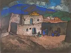 William Penhallow Henderson, Pueblo Adobes, c. 1918