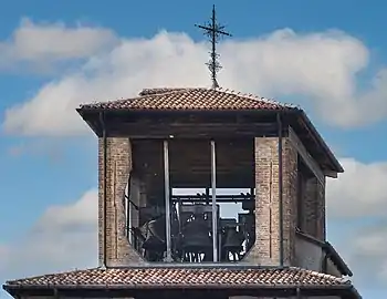 Top of the campanile with the bells from Calmaggiore