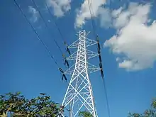 Anchor pylon of the power line in San Fernando, Pampanga