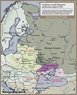 Crimean Khanate, Cossack Hetmanate, Poland–Lithuania, Russian Empire (1751)