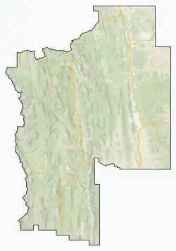 Map showing the location of Bob Creek Wildland Provincial Park