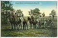 Postcard of the 1 Königlich Sächsische Maschinengewehr-Abteilung Nr. 12 (Royal Saxon Machine Gun Detachment No. 12) with an MG 01 mounted on horse-drawn cart in Dresden, 1905.