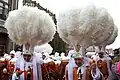 The Gilles wearing their hat with ostrich feathers on Shrove Tuesday