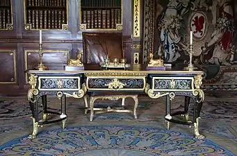 Desk of Nicolas Fouquet by André-Charles Boulle at the Château of Vaux-le-Vicomte