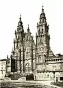 Westside main façade of the Cathedral towards Plaza del Obradoiro, Collotype 1889