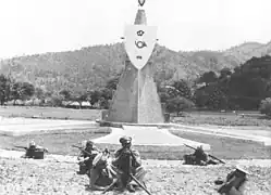 Monument on the road to the military camp at Tai Bessi in 1938.