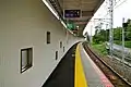 The station platform looking south in August 2017