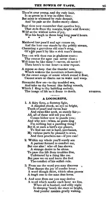 Logogriph, Bower of Taste, Feb. 9, 1828