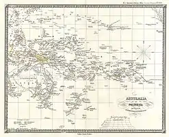 An 1855 German map showing the Anson Archipelago