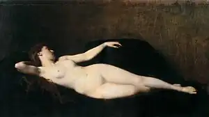 Woman on a Black Divan (1869) by Henner