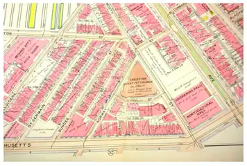 1908, map of surrounding area