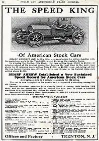 1909 Sharp Arrow advertisement in Cycle and Automobile Trade Journal