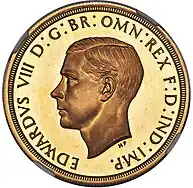 Gold coin showing a man's bust