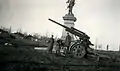 The monument sometime in 1942 on Historicheski Boulevard during occupation of Taganrog.