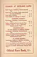 Back cover showing Railway & Entrance charges.