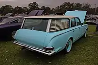 Chrysler AP5 Valiant Safari wagon - early build version using US 1963 Plymouth Valiant horizontal style tail lights. Note amber turn signal lenses incorporated to comply with Australian regulations