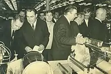 Marco and Dino Terragni with Leonid Brezhnev in 1965