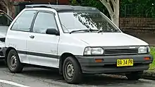 Pre-facelift Mazda 121 Fun Top, with canvas roof (Australia)