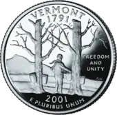 Vermont quarter dollar coin