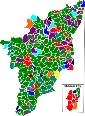 Election map of results based on parties