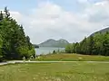 Looking north to Jordan Pond and "The Bubbles" from the Jordan Pond House lawn