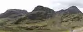 The Three Sisters, seen from Glen Coe: Beinn Fhada, Gearr Aonach, and Aonach Dubh