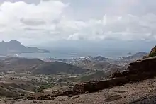 The city of Mindelo with a view of its bay