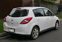 Facelift Nissan Tiida ST hatchback (Australia)