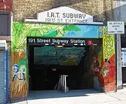 Tunnel entrance as seen in 2013, with artwork titled New York is a Rollercoaster