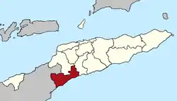 Map of East Timor highlighting the Municipality