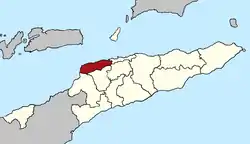 Map of East Timor highlighting the Municipality