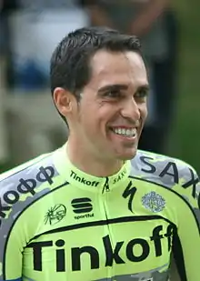 A photograph of Alberto Contador.