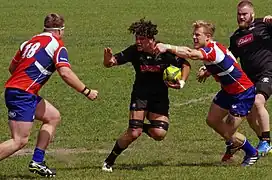 Sam Figg runs the ball against the Rams in 2016