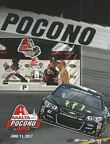 The 2017 Axalta presents the Pocono 400 program cover, featuring Kurt Busch.