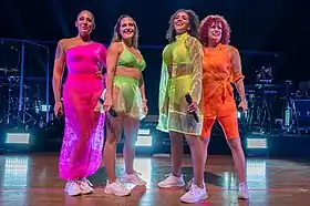 Left to right: Jessica Wahls, Sandy Mölling, Nadja Benaissa, and Lucy Diakovska performing in 2022