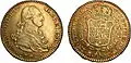 Coins with image of Charles IV of Spain, 1798